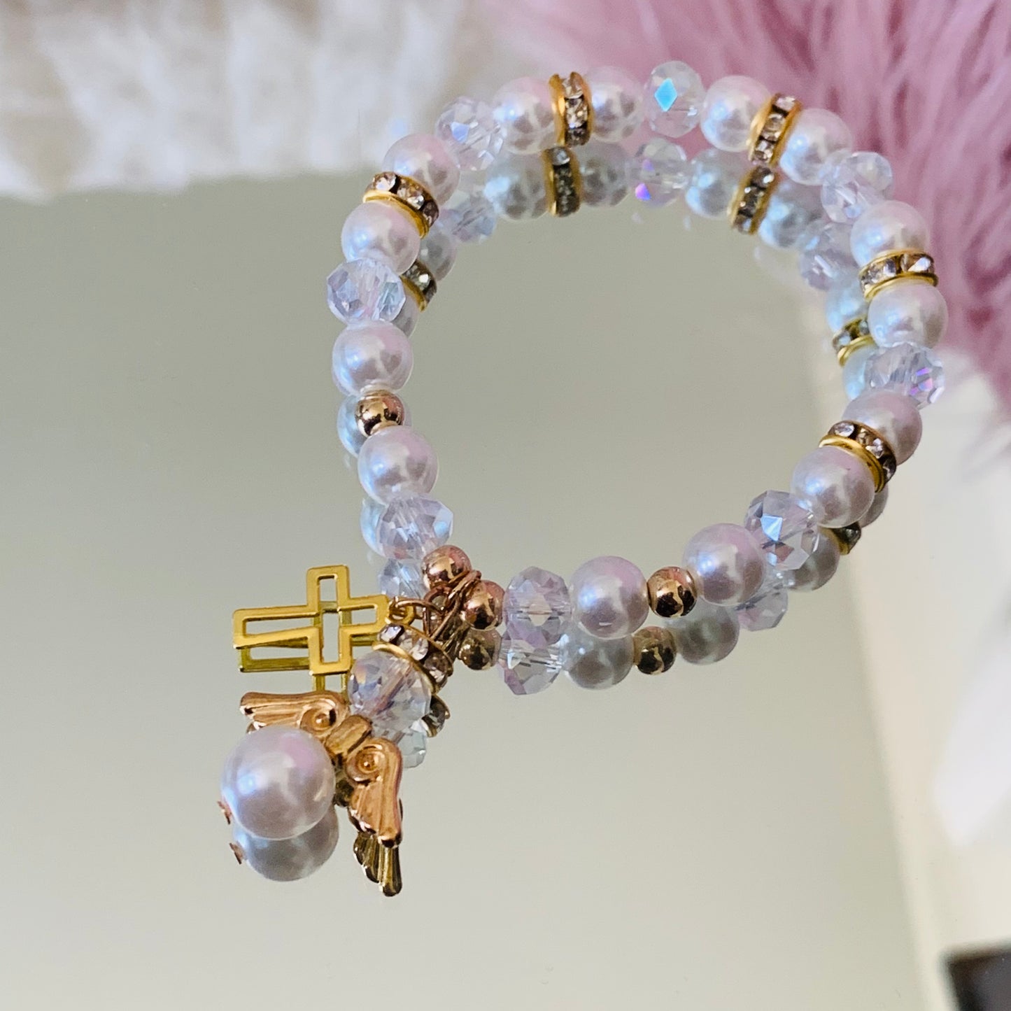 Cross and Angel Bracelet