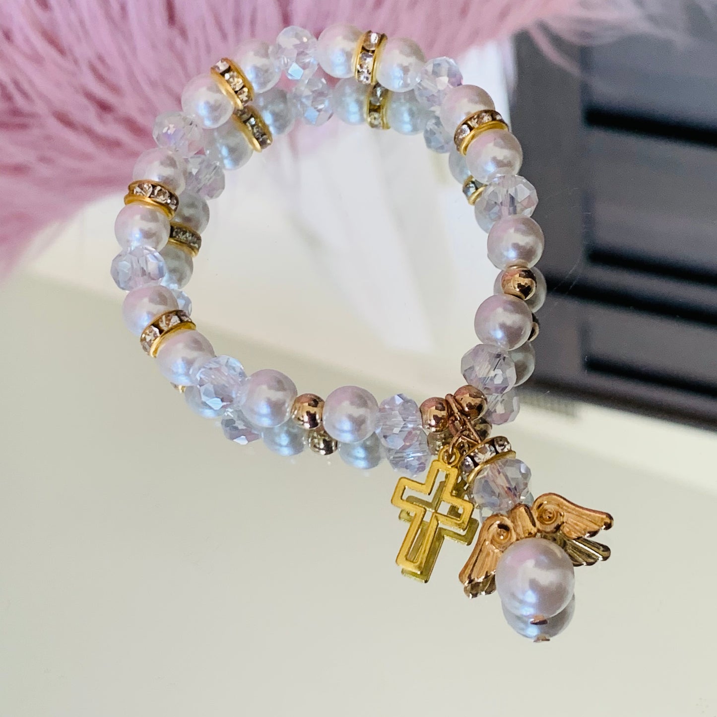 Cross and Angel Bracelet